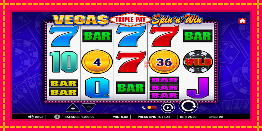 Vegas Triple Pay Spin n Win автомат со уникатна механика, слика 1