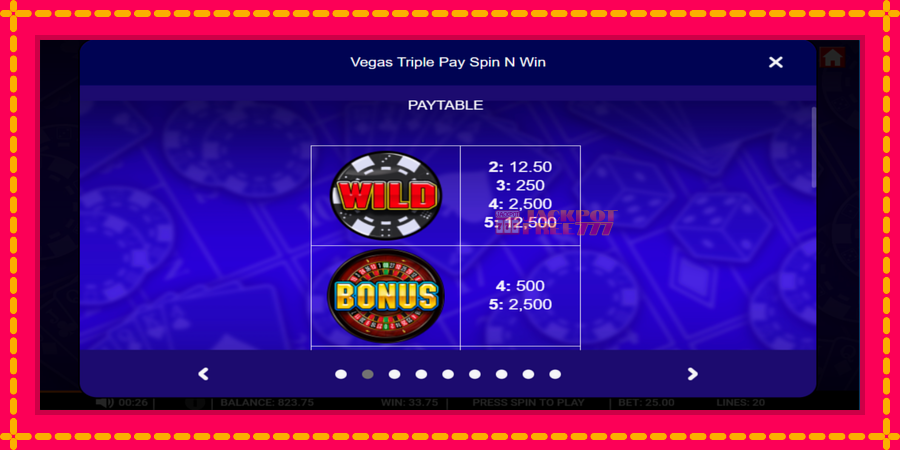 Vegas Triple Pay Spin n Win автомат со уникатна механика, слика 3