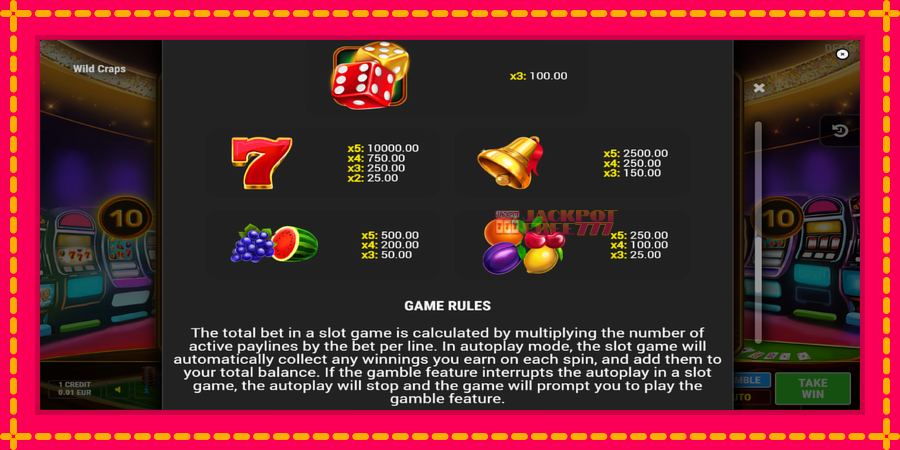 Wild Craps автомат со уникатна механика, слика 7