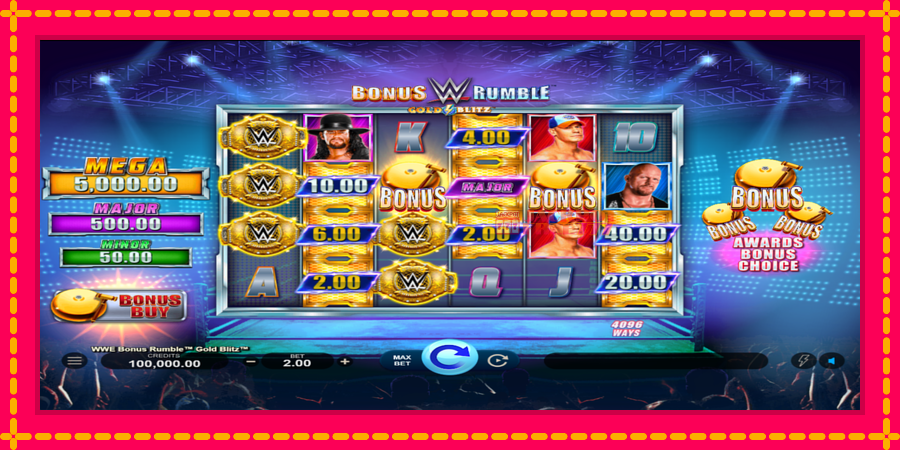 WWE Bonus Rumble Gold Blitz автомат со уникатна механика, слика 1